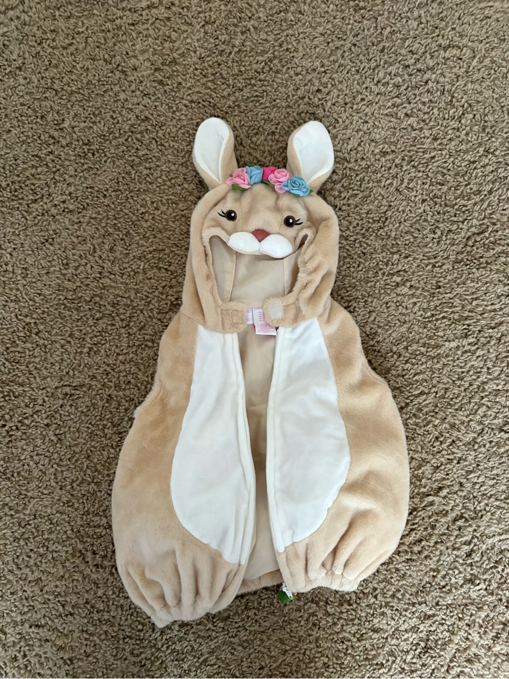 Baby Plush Bunny Costume Baby from 6-12 months - Beige & White